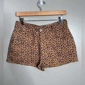 Pretty Little Thing leopard print woven hot pants shorts festival mob wife edgy